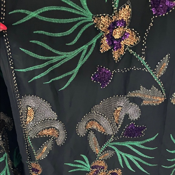 Nasty Gal Black Floral Sequin Kimono - Picture 5 of 6